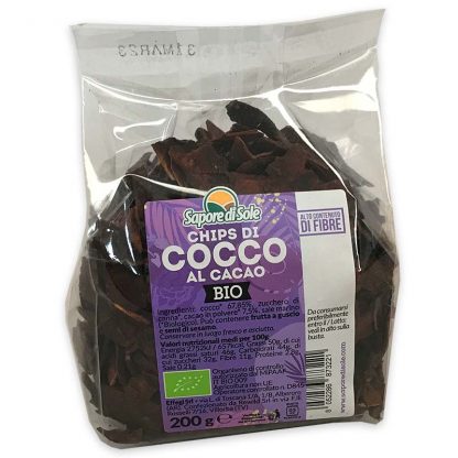 CHIPS DI COCCO AL CACAO 200 gr.